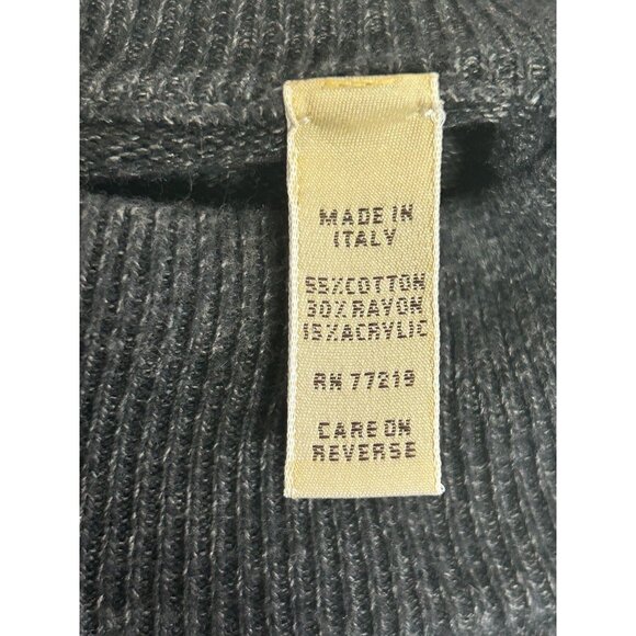 Pronto Uomo Men's Long Sleeve Mock Neck Sweater in Dark Gray - Sz XL - Picture 4 of 5